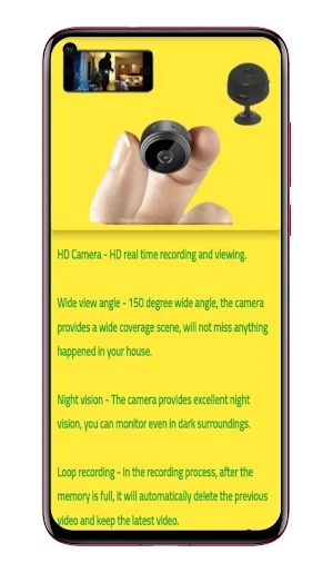 A9 Mini  camera v720 APP Guide Screenshot 1