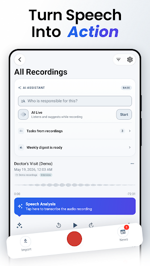 Lunir AI: Ask Your Recordings Screenshot 1