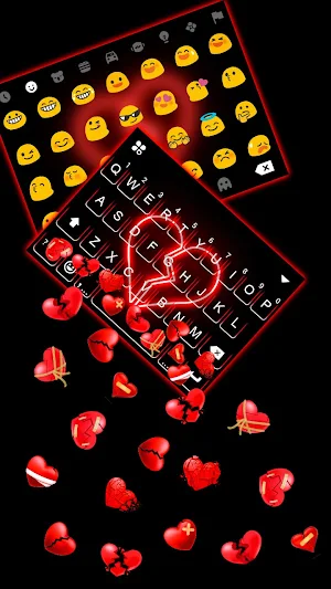 Broken Hearts Gravity Keyboard Background Screenshot 2