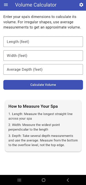 Spa Chemical Calculator Screenshot 1
