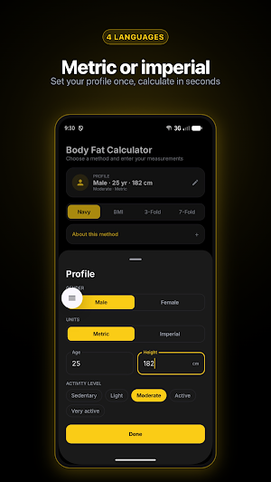 LeanTrack: Body Fat Calculator Screenshot 3