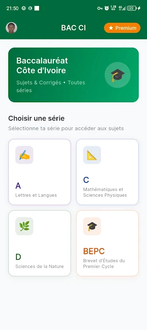 BAC CI - Sujets & Corrigés Screenshot 1