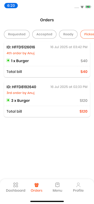 Pickup Dishes Restaurant Screenshot 2