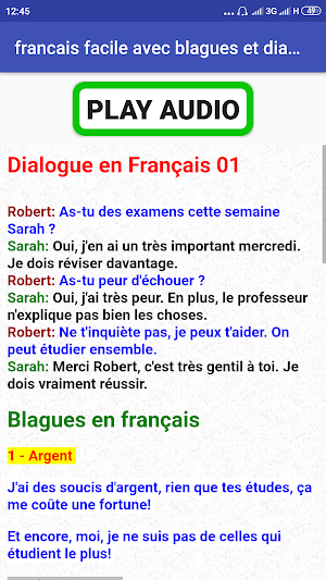 dialogues en français avec vocabulaires Screenshot 0
