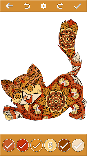 Cats Coloring by Number Book Screenshot 1