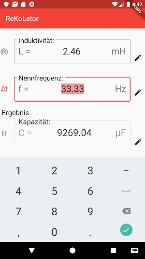 Resonanzkondensator-Kalkulator Screenshot 2