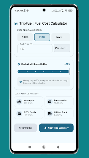 TripFuel: Fuel Cost Calculator Screenshot 2