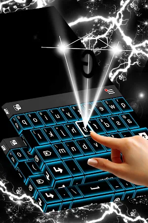 Glowing Blue Neon Keyboard screenshot 2