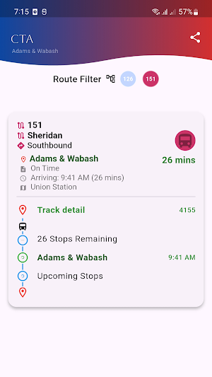 CTA Bus CTA Train live Track Screenshot 1