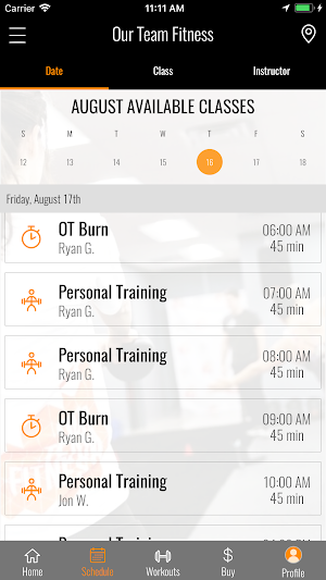 Our Team Fitness Screenshot 3