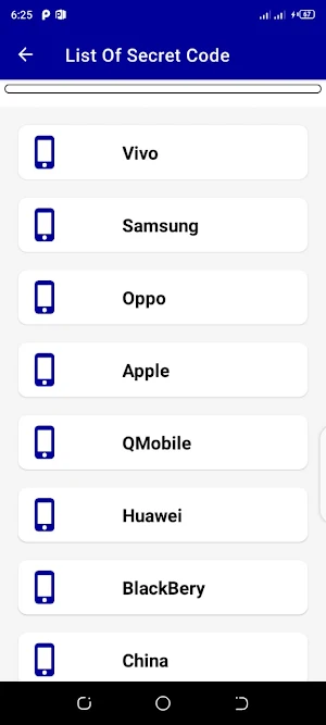 All Mobile Secret Codes Screenshot 1