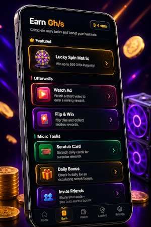 Bitcoin Mining & Rewards Screenshot 2