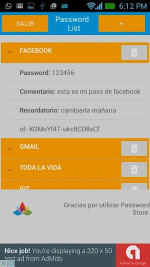 Password Store Screenshot 1