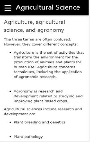 Agricultural science Screenshot 1