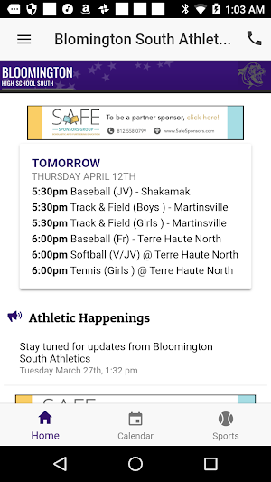 Bloomington South Athletics Screenshot 1