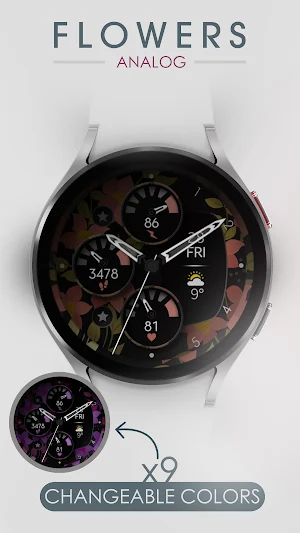 Flowers Analog Watch Face Screenshot 1