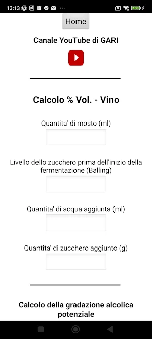 Calcolo gradazione alcolica Screenshot 1
