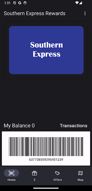 Southern Express Rewards Screenshot 1