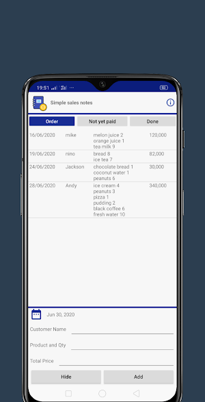 Simple Sales Notes Screenshot 1