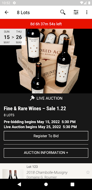 Ampersand Wine Auctions Screenshot 1