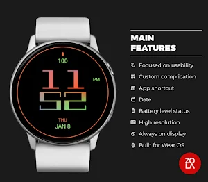 Green Red Tech Watch Face Screenshot 1