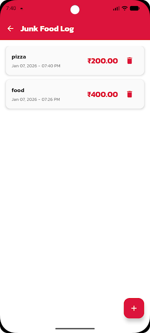 NoJunk– No Junk Food Challenge Screenshot 1