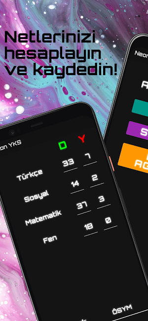 Neon YKS - Net Hesaplama ve Deneme Takibi Screenshot 0