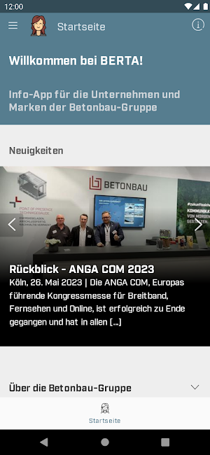 BERTA mobile Screenshot 0