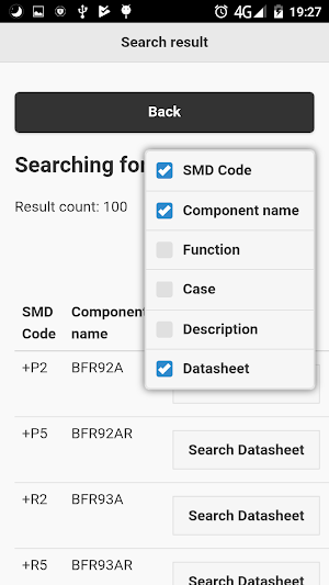 SMD component search offline Screenshot 2