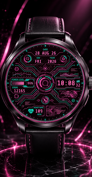 Cyber Circuit HUD Watch Face Screenshot 3