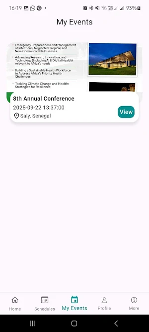 AFREhealth Events Screenshot 1