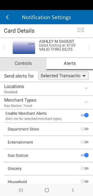 FreedomCU Card Control Screenshot 3