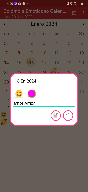 Colombia Emoticono Calendario Screenshot 1