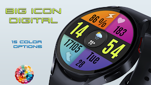 Big Icon Digital Watch Face Screenshot 2