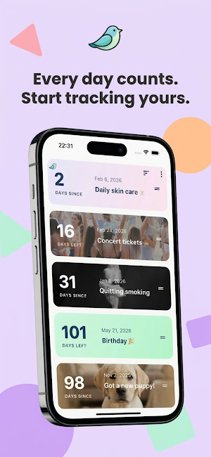 Dailybird: Private Day Counter Screenshot 0