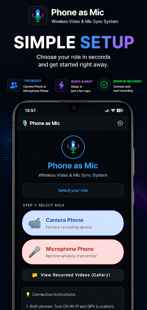 Phone as Mic - Wireless Video Screenshot 0