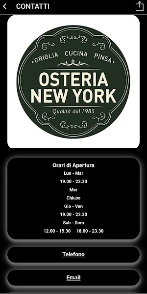 APP Osteria NewYork Screenshot 0