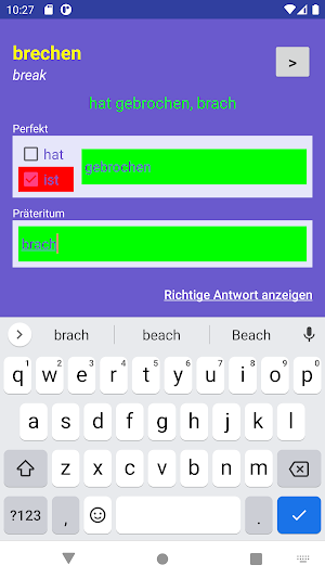 German Verbs Past Prepositions Screenshot 2