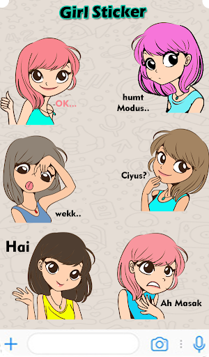 Sticker Chat Cewek - WaStickersApp Screenshot 1