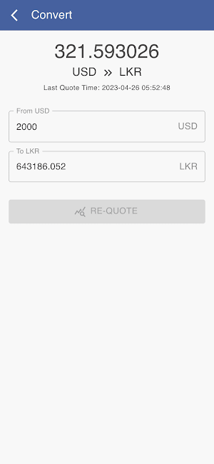 USD to LKR Screenshot 2