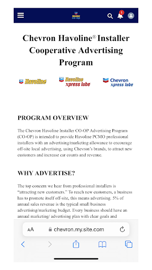 Chevron Havoline CO-OP Screenshot 0