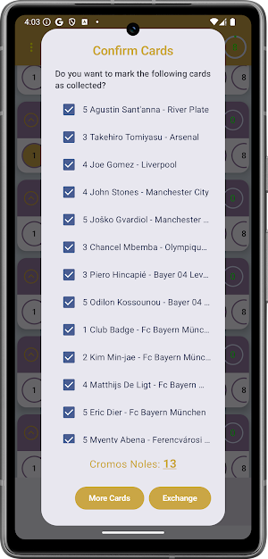 Checklist Cards Fifa 365-XL 25 Screenshot 3
