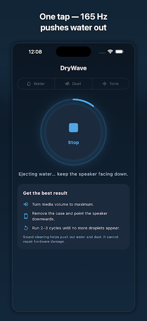 DryWave: Water Eject & Clean Screenshot 1