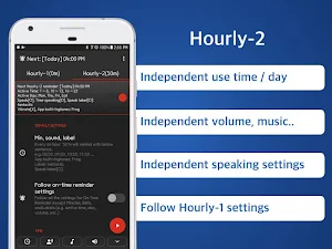 Hourly Reminder Alarm Pro - 50m 10m Talking Clock Screenshot 1