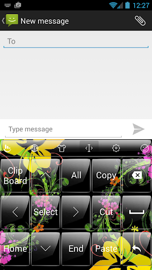 Keyboard Theme Glass Flowers Screenshot 2