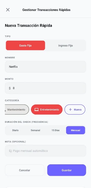 FinanzApp - Control Finanzas Screenshot 2