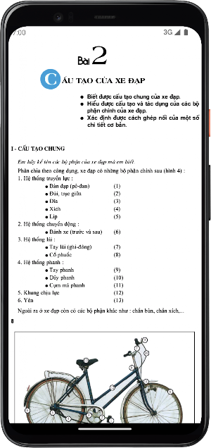 Công nghệ Lớp9 Sửa chữa xe đạp Screenshot 1
