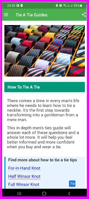 How To Tie A Tie Guides App Screenshot 0