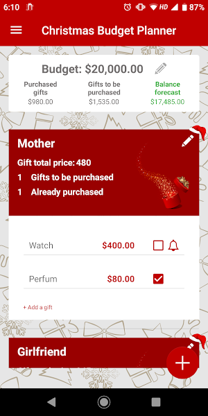 Christmas Budget Planner Screenshot 0