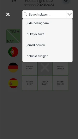 Football grid quiz Screenshot 3